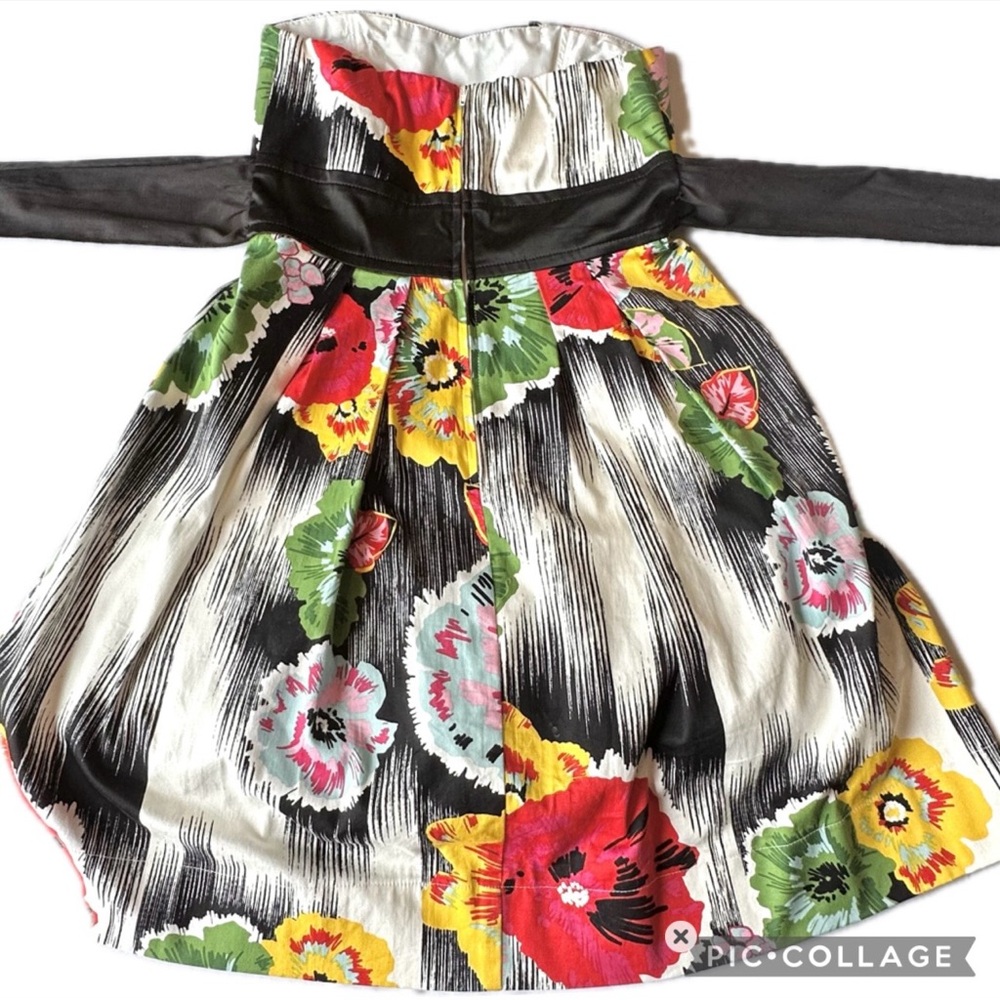 Teeze Me Juniors Dress Cocktail Multi-Color Floral Strapless Bright Fun Mini 5 - Picture 12 of 16